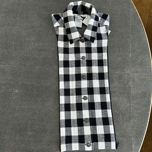 Veronica Beard White and Black Gingham Slate Dickey